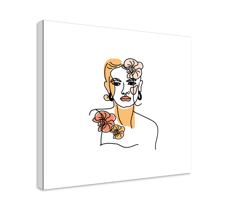 Canvas schilderij kunst line art portret - TenStickers