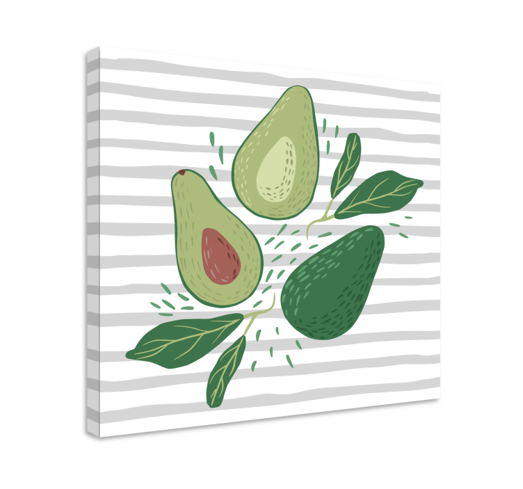 Canvas stilleven en fruit avocado trio arrangement - TenStickers