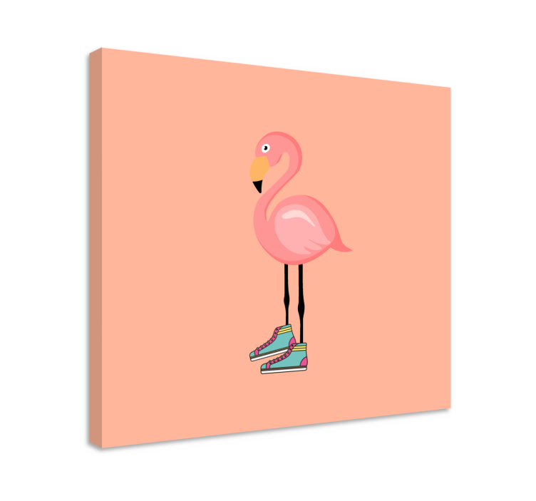 Canvas schilderij hond stijlvolle flamingo skater - TenStickers