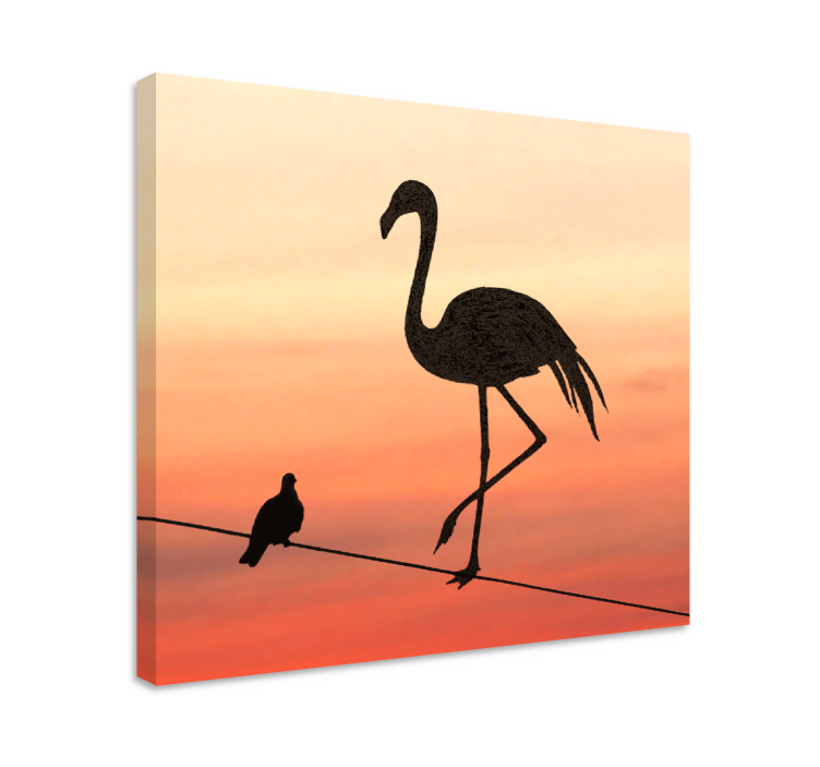Canvas schilderij Flamingo en vogels ontwerp - TenStickers