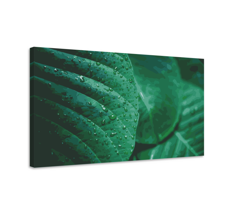 Canvas schilderij bloemen en planten levendig groen foliage - TenStickers
