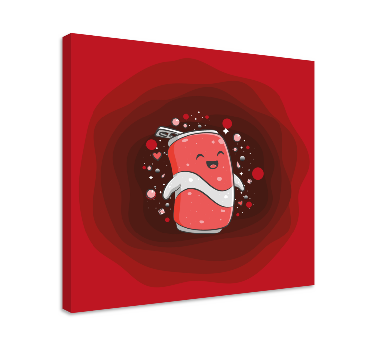 Canvas schilderij andere teksten gelukkige frisdrankfiguur - TenStickers