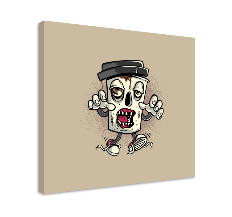 Videogames canvas schilderij zombie vuilnisbak - TenStickers