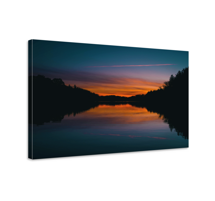 Canvas landschap vredzame zonsopgang reflectie - TenStickers