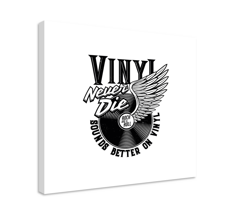 Canvas schilderij muziek vinyl record vleugels - TenStickers
