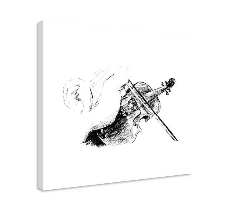 Canvas schilderij muziek vioolspeler speelt melodie - TenStickers