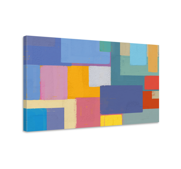 Canvas schilderij abstract vibrante geometrische figuren - TenStickers