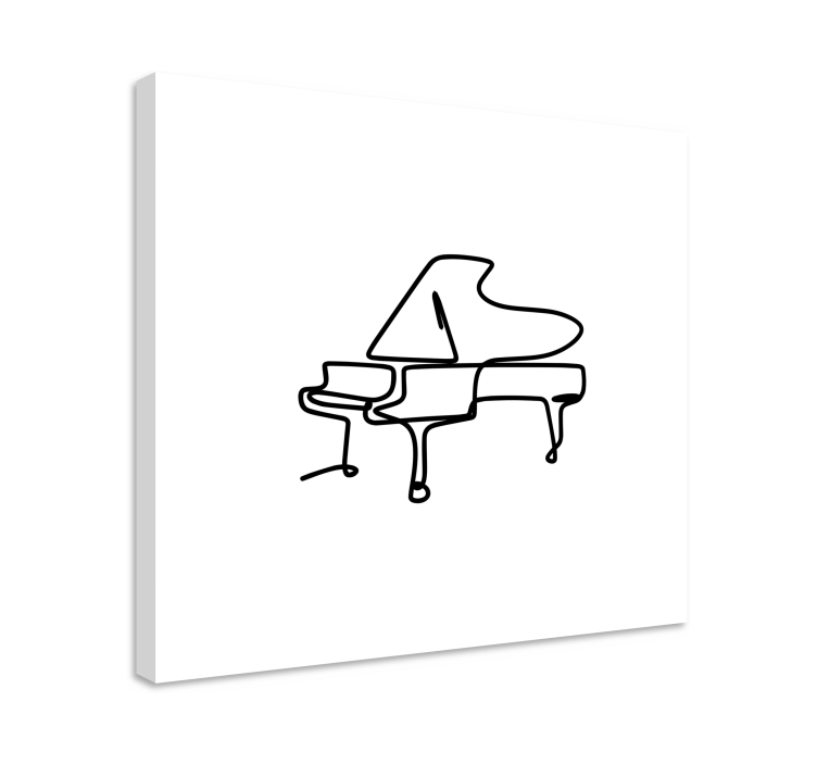 Canvas schilderij muziek piano schets - TenStickers