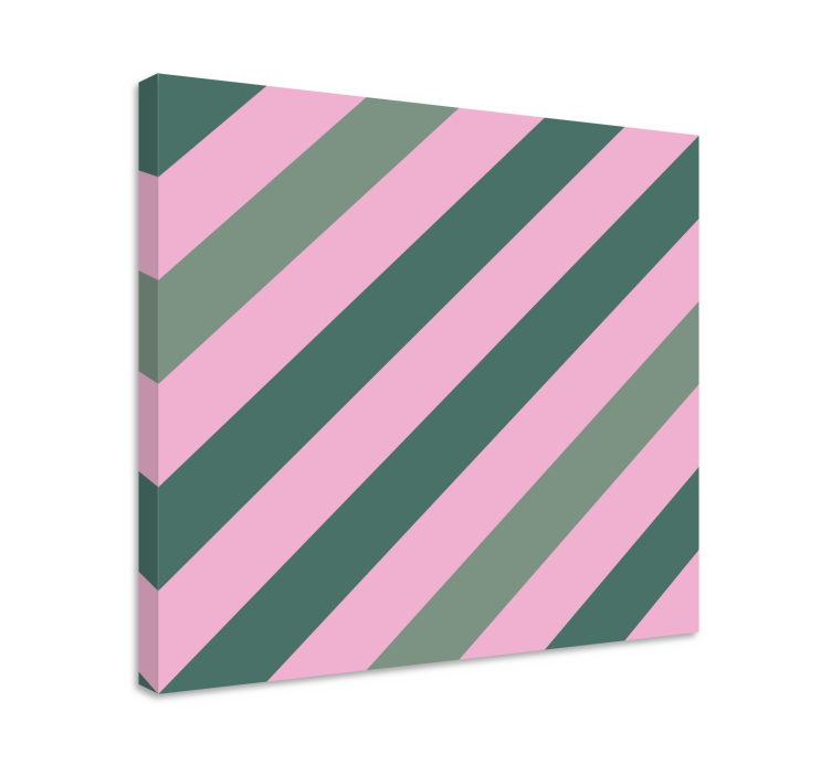 Geometrisch canvas schilderij diagonaal streep patroon - TenStickers
