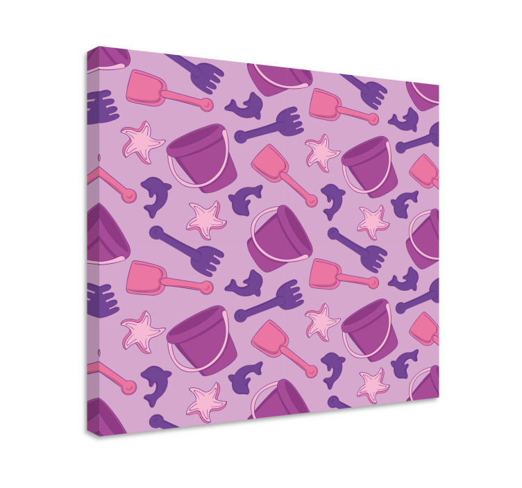 Canvas schilderij kinderen strand speelgoed patroon - TenStickers