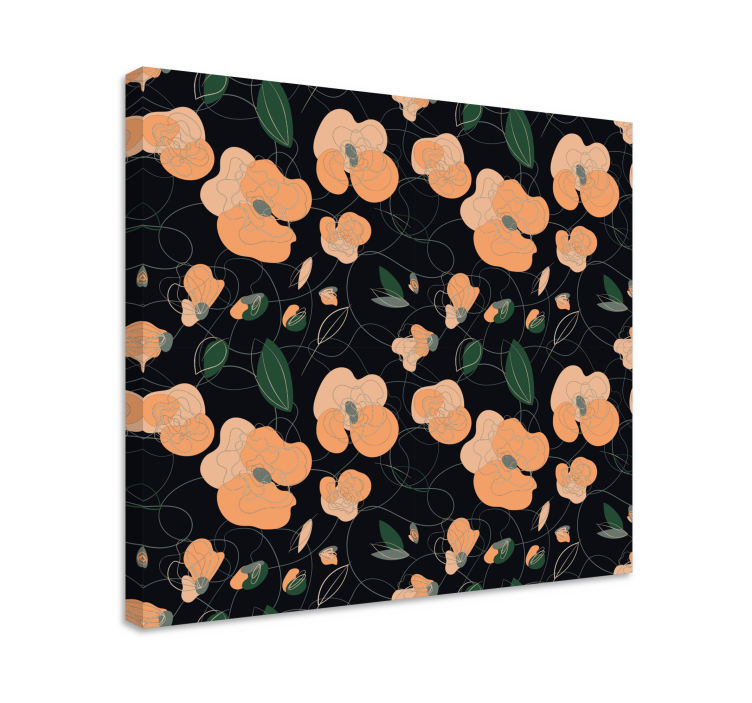 Canvas schilderij bloemen en planten elegant bloemmotief - TenStickers