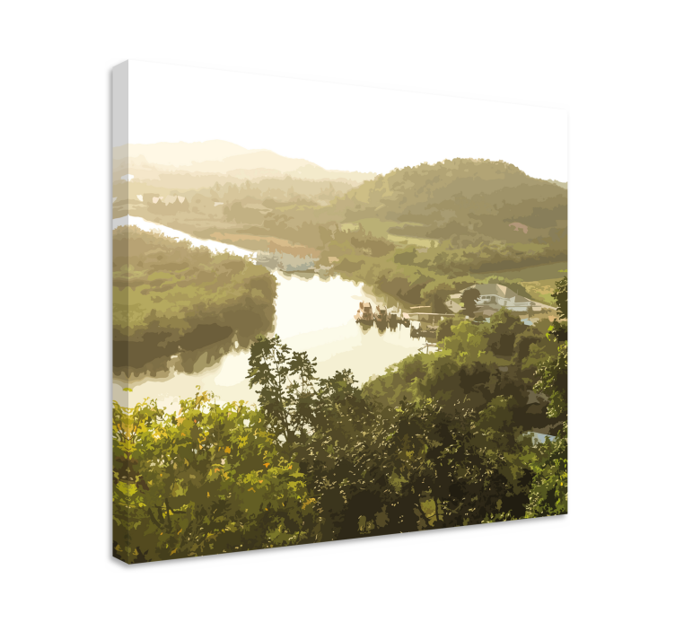 Canvas landschap rustige rivier uitzicht - TenStickers