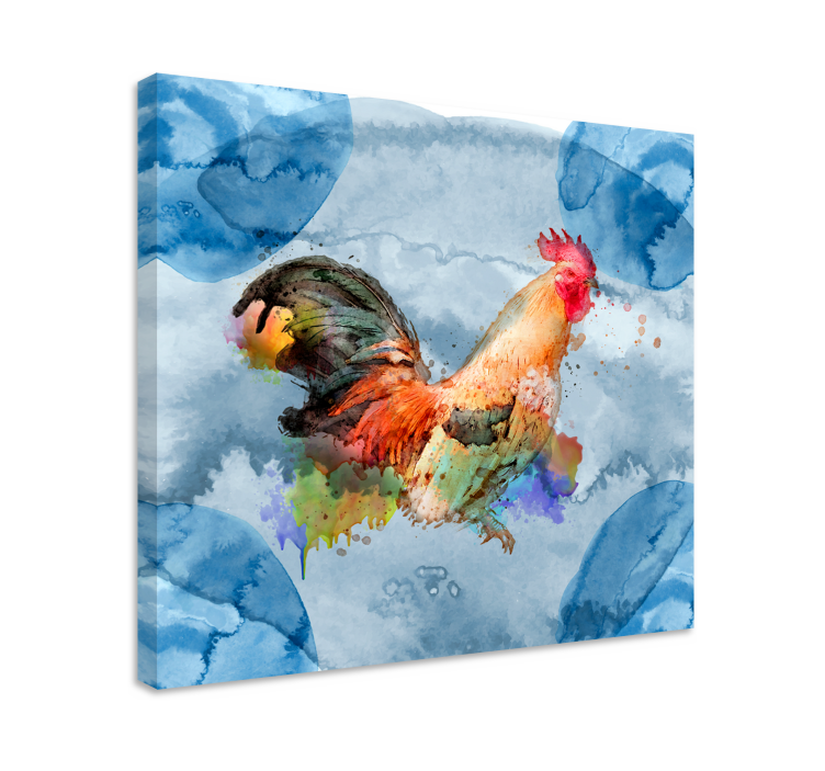 Canvas schilderij dieren rooster spetters - TenStickers