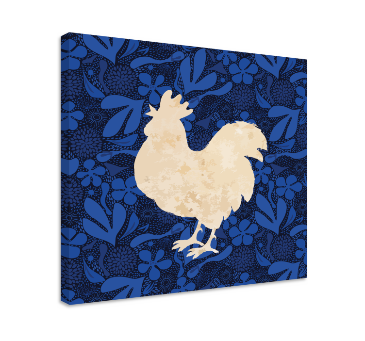 Canvas schilderij dieren rooster silhouet - TenStickers