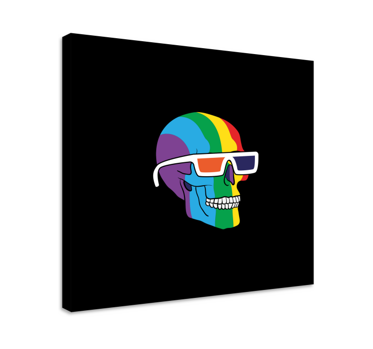 Canvas stilleven en fruit rainbow skulls bril - TenStickers