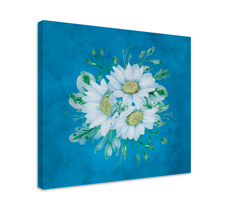 Delicate witte bloemen Canvas bloem en plant - TenStickers