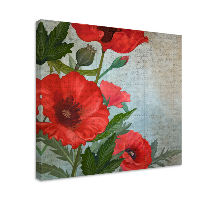 Canvas schilderij bloemen en planten rode poppy's - TenStickers