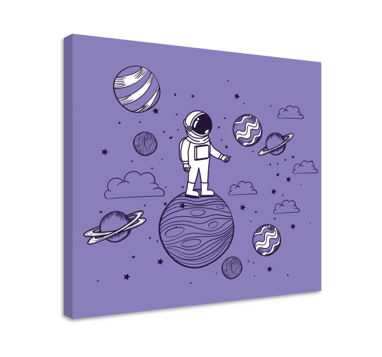 Videogames canvas schilderij astronaut verkenner in ruimte - TenStickers
