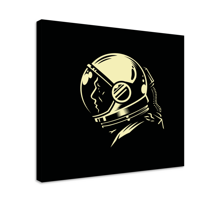 Canvas schilderij slaapkamer Vintage zwart-wit kosmonaut - TenStickers