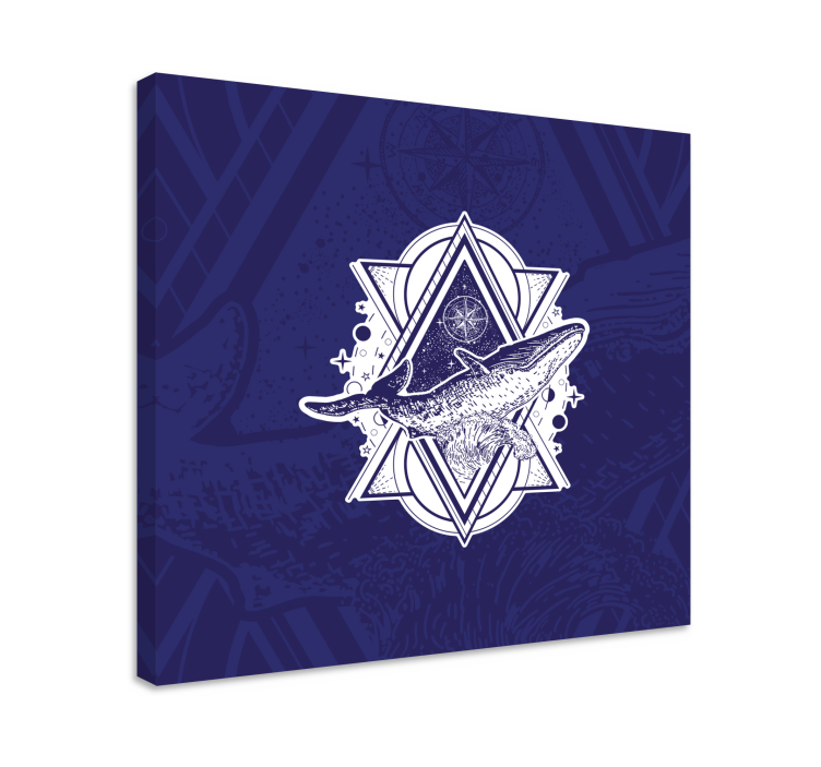 Canvas schilderij marine walvis astral design - TenStickers