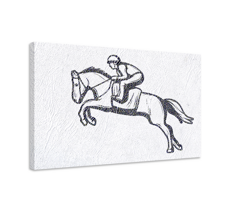 Paarden schilderij op canvas Springwedstrijd - TenStickers