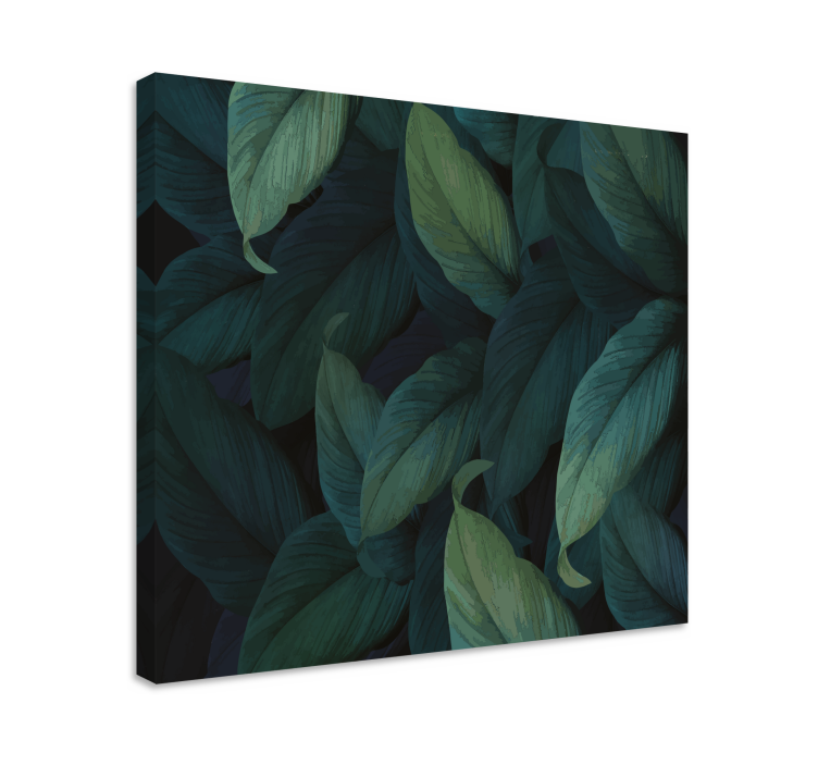 Canvas schilderij bloemen en planten lush groene bladeren - TenStickers