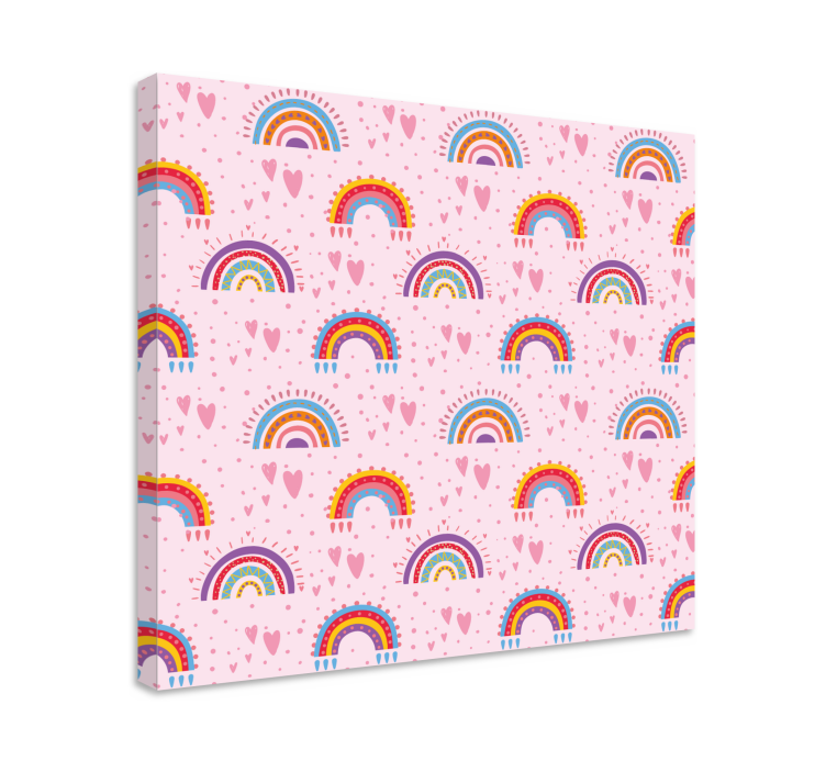 Canvas schilderij kinderen kleurrijk regenboog motief - TenStickers