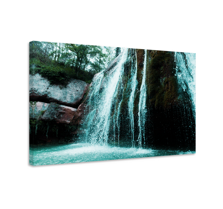 Canvas landschap stromende waterval scene - TenStickers
