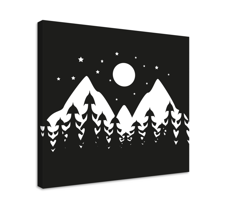 Canvas landschap bergbos scène - TenStickers