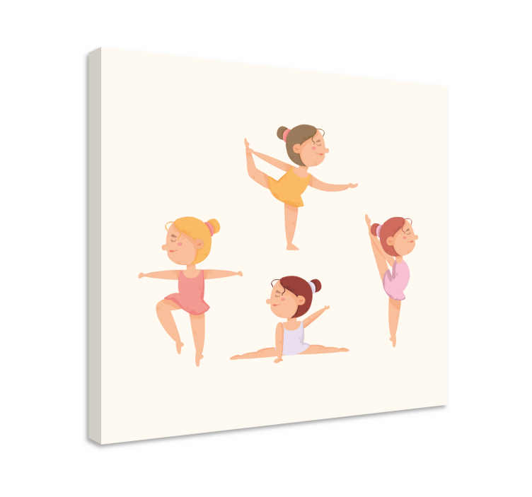 Canvas schilderij kinderen dansende ballerina's - TenStickers