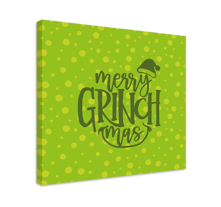 Canvas schilderij tekst merry grinchmas groet - TenStickers