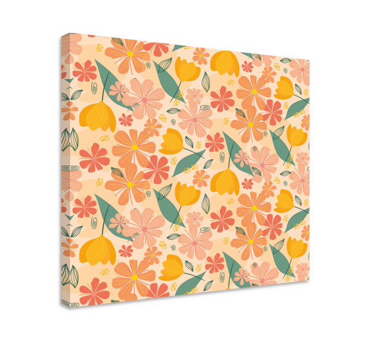 Canvas schilderij bloemen en planten botanische compositie - TenStickers