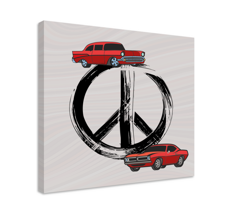 Canvas schilderij sporten classic cars vrede - TenStickers