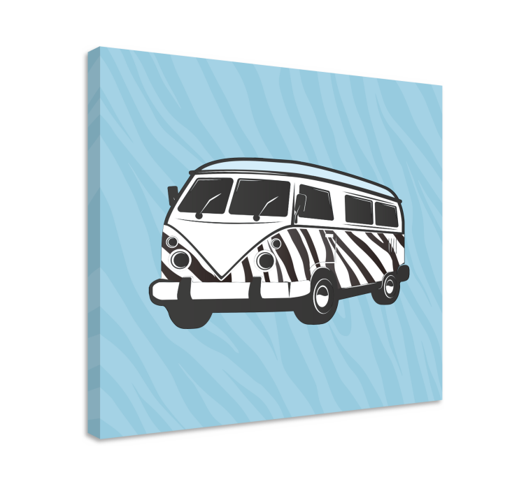 Canvas schilderij andere bloemen en planten retro caravan - TenStickers