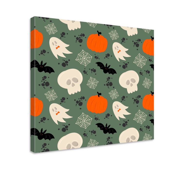 Canvas schilderij dinosaurus halloween thema elementen - TenStickers