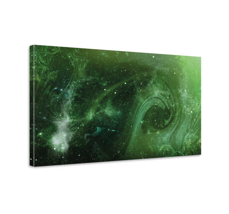 Canvas schilderij abstract kosmische groene draaing - TenStickers