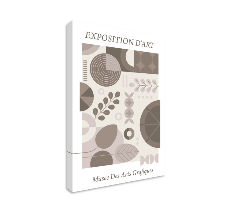 Canvas schilderij abstract geometrische bladpatronen - TenStickers