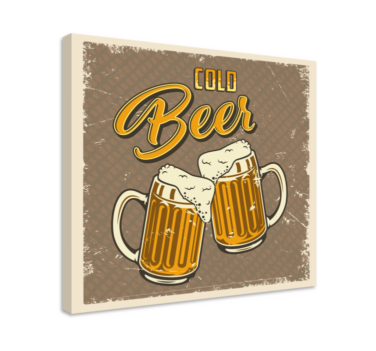 Vintage koude beer Canvas schilderij bar - TenStickers