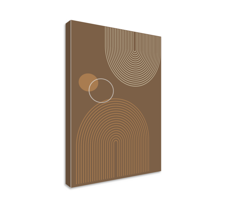 Geometrisch canvas schilderij gebogen lijnpatronen - TenStickers