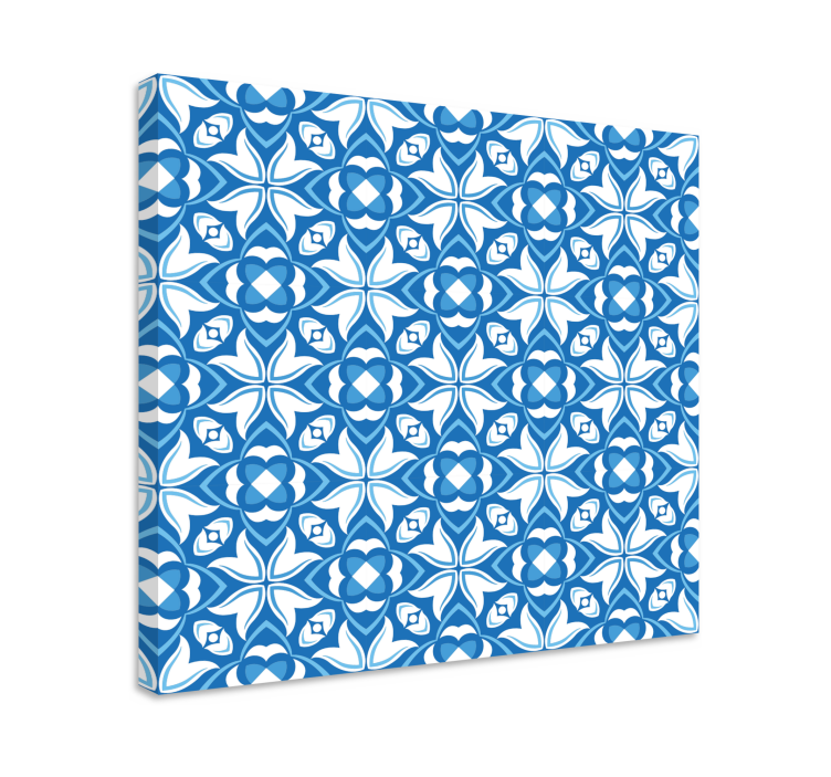 Modern canvas schilderij intricate blauwe patroon - TenStickers