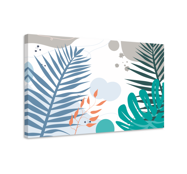 Canvas schilderij bloemen en planten moderne bladvormen - TenStickers