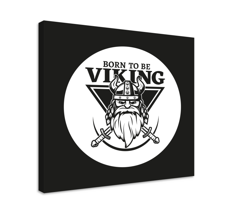 Viking krijger embleem Karakters canvas schilderij - TenStickers