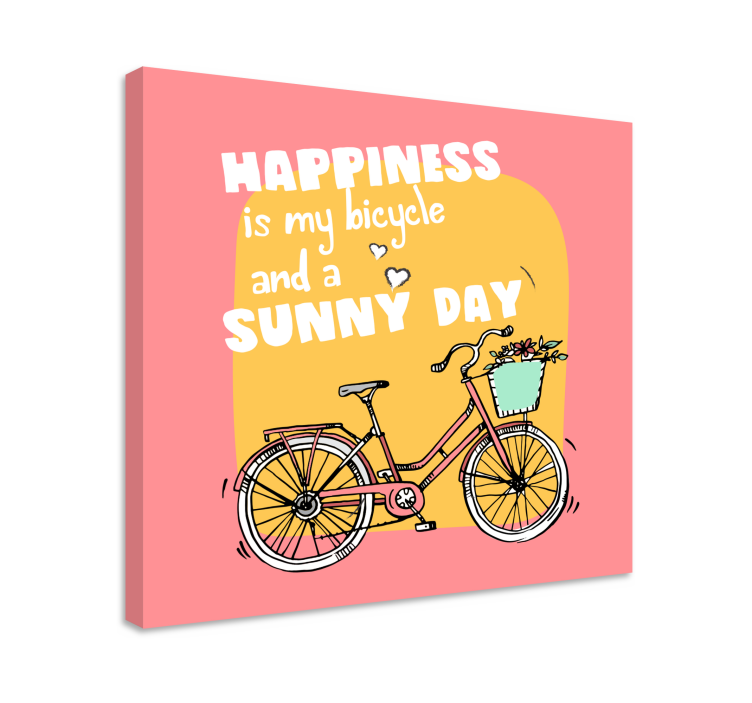 Canvas schilderij motivatie fiets en zonnige dag - TenStickers