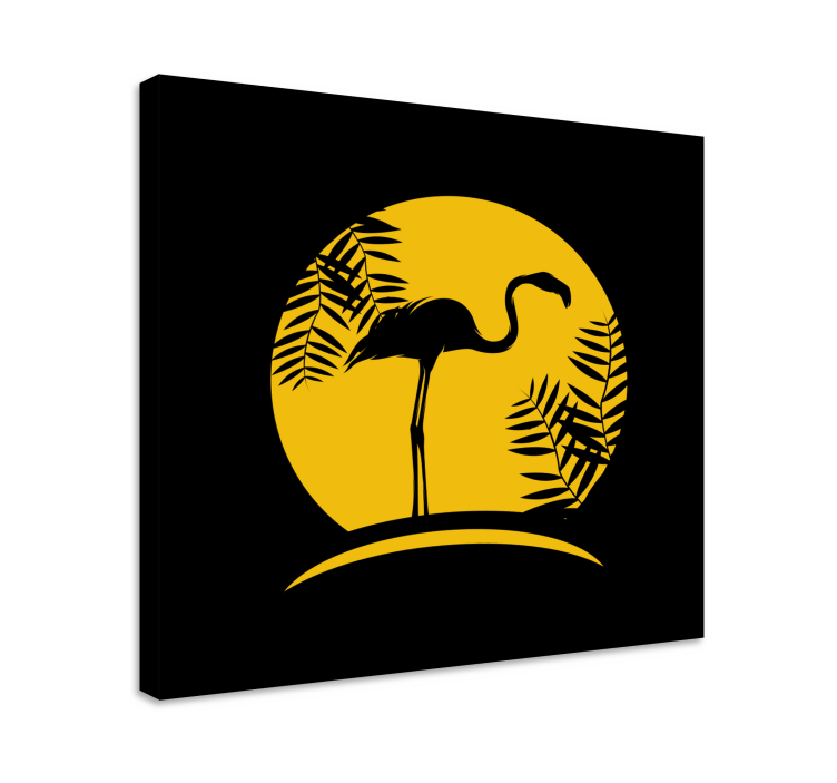Canvas schilderij vogels elegante flamingo silhouet - TenStickers