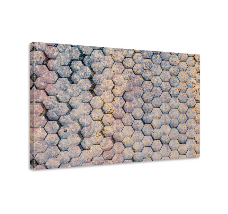 Geometrisch canvas schilderij hexagonaal patroon ontwerp - TenStickers