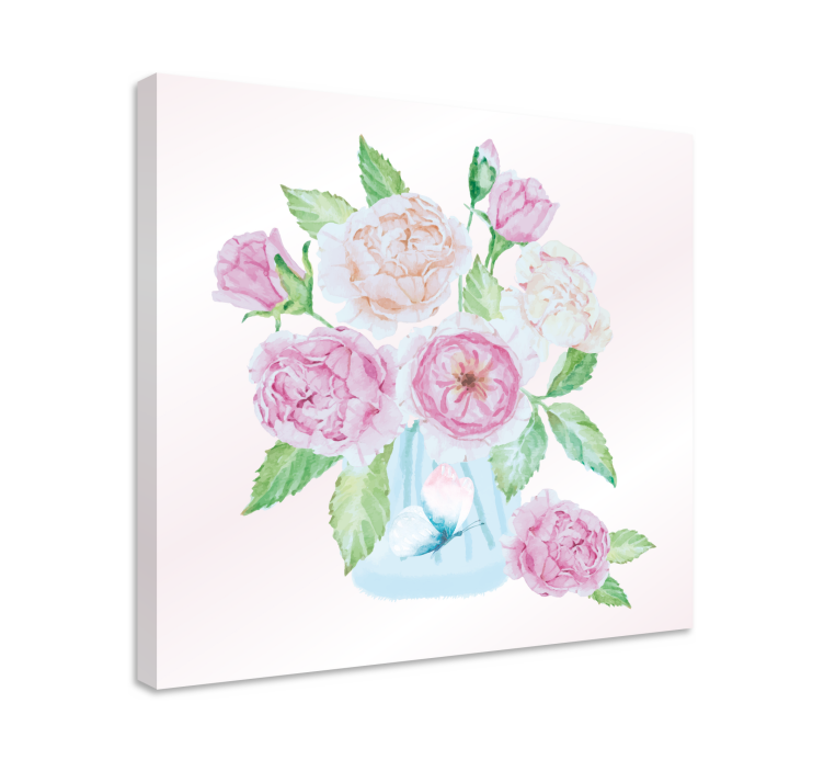 Canvas schilderij bloemen en planten boeketarrangement - TenStickers
