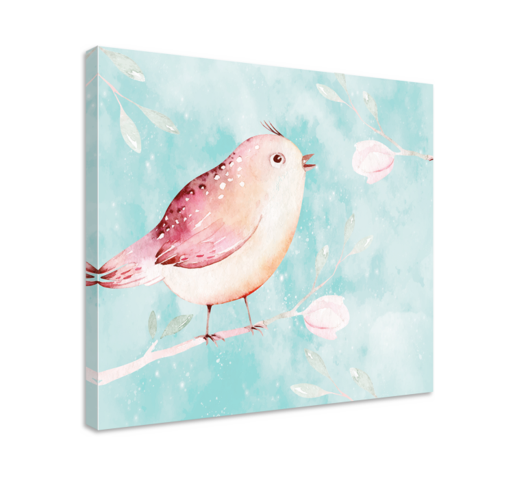 Canvas schilderij vogels zingende vogel - TenStickers