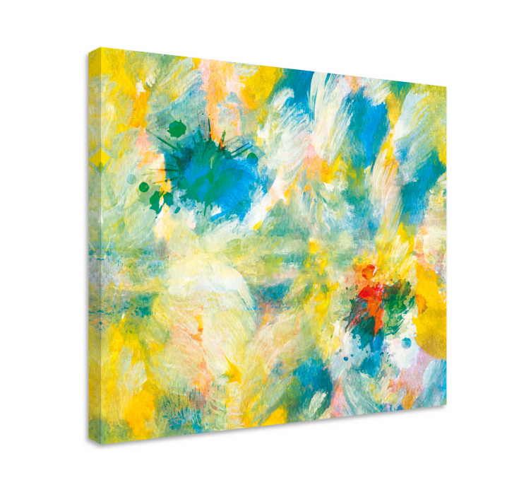 Canvas schilderij abstract levendige kleuren spatten - TenStickers
