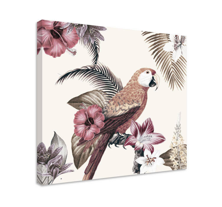 Tropische papegaaienscène Canvas schilderij vogels - TenStickers