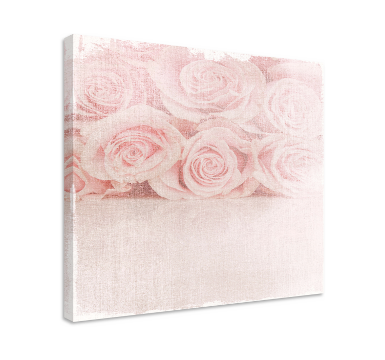 Canvas schilderij bloemen en planten rozen in zachte blush - TenStickers
